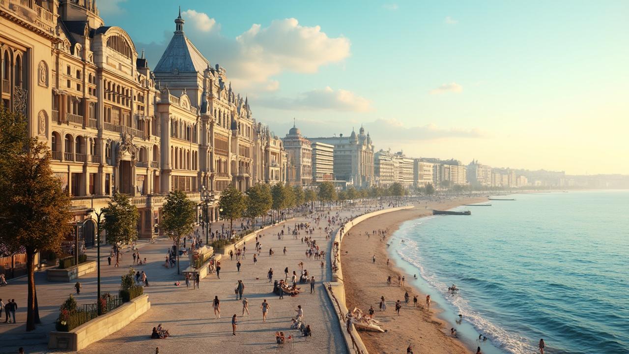 Panorama de la côte atlantique et de la ville de Biarritz en France